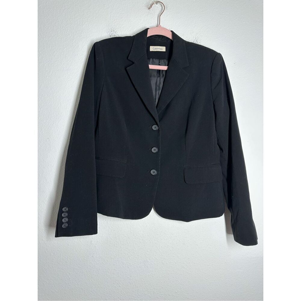 Calvin Klein Women’s Black 3 Buttons Blazer Size M Lined See Description